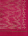 Beige Handloom Soft Silk Saree with Contrast Pink Border & Pallu