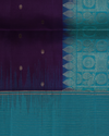 Violet & Cyan Blue Pure Silk Saree with Zari Motifs