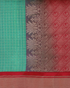 Parrot Green and Maroon Pure Silk Saree