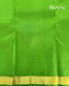 Pink Silk Saree with Floral Buttis, Small Green Border & Contrast Pallu