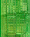 Pink Silk Saree with Floral Buttis, Small Green Border & Contrast Pallu