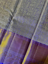 Lavender Pure Silk Saree with Floral Weave, Contrast Border & Rich Pallu