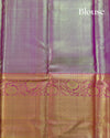 Lavender Gold Tissue Silk Saree with Floral Weave, Pink Border & Rich Pallu