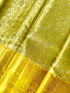 Yellow Gold Tissue Silk Saree with Intricate Weave, Statement Border & Rich Pallu