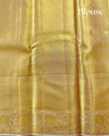 Ivory Gold Tissue Silk Saree with Subtle Weave, Statement Border & Rich Pallu
