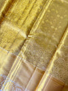 Ivory Gold Tissue Silk Saree with Subtle Weave, Statement Border & Rich Pallu