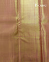 Peach Pure Silk Saree with Intricate Gold Brocade Body, Statement Border & Rich Pallu
