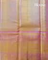 Lavender & Gold Pure Silk Saree with Bold Floral Weave, Statement Border & Rich Pallu