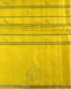 Yellow Handloom Soft Silk Saree with Floral Buttis & Grey-Tinted Blouse