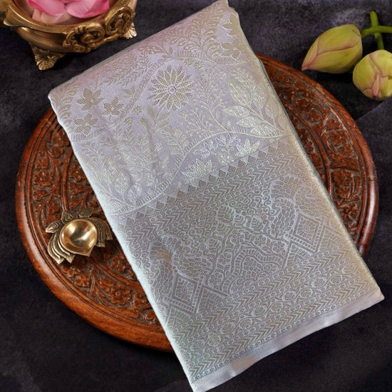 lavender tissue silk saree