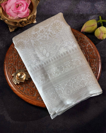 Silver silk tissue saree